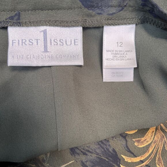 VTg First Issue Olive Leaf Pattern Skirt Size 12 - Picture 6 of 6